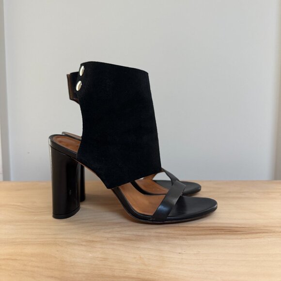 IRO Suthy Black Leather Suede Ankle Cuff Heels | Size 7 - Picture 3 of 6